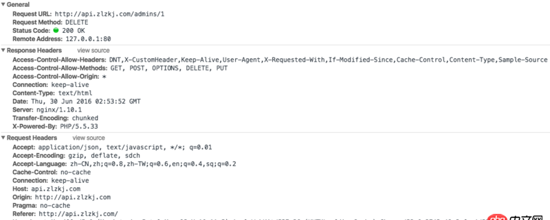 Nginx如何進行跨域配置,才能使用DELETE,PUT請求方法