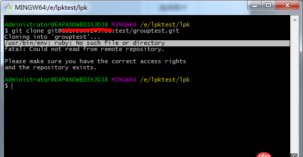 ruby - gitlab托管，git clone 失敗？