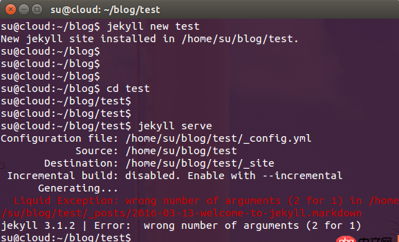 ruby - 用Jekyll創(chuàng)建博客成功，用`jekyll serve`運行時報錯。