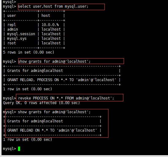 Mysql 用戶權限管理實現