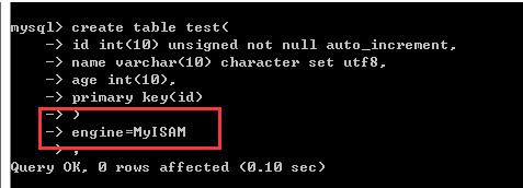 MySQL創建數據表時設定引擎MyISAM/InnoDB操作