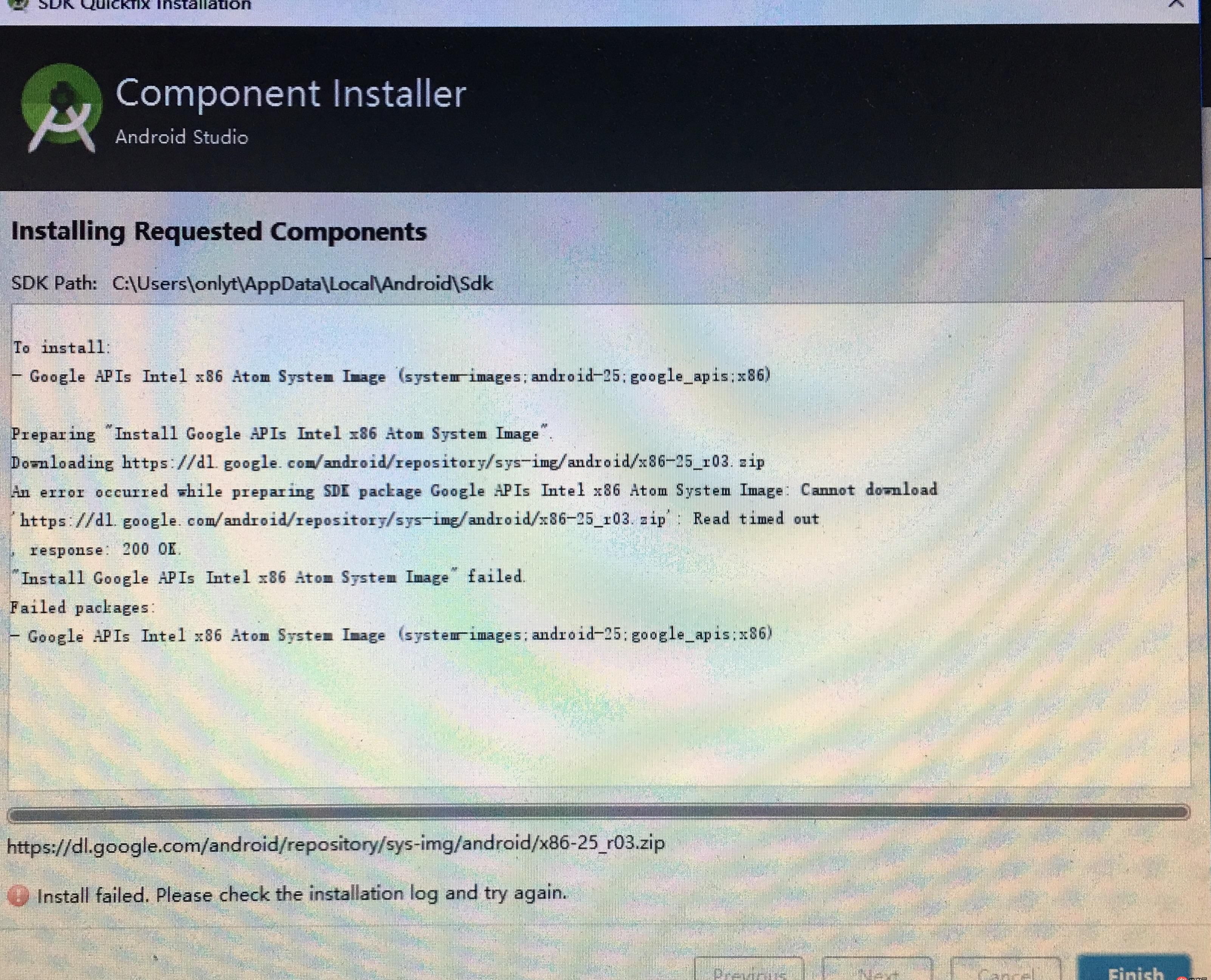 android-studio - 一直無法下載android studio的 安卓模擬器求助