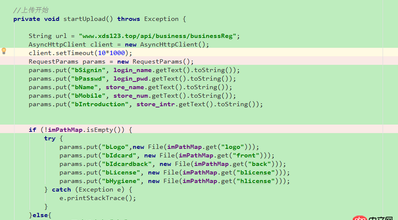 android - AsyncHttpClient上傳圖片和文字數據,直接失敗了,但是onFailure方法中的bytes輸不出東西,為何?