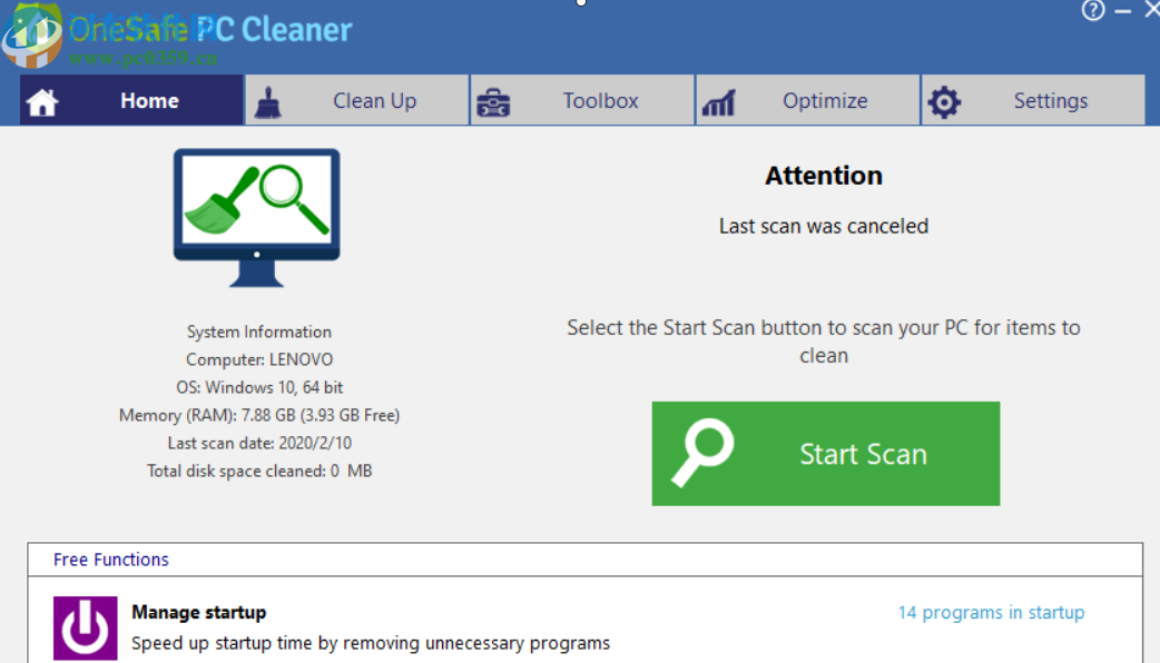 OneSafe PC Cleaner清理系統垃圾的方法