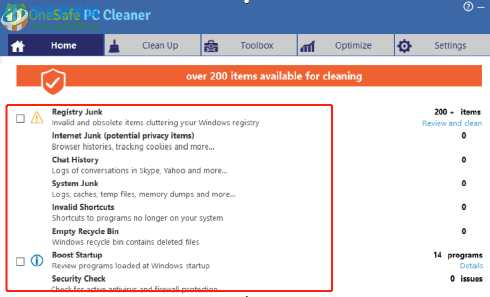 OneSafe PC Cleaner清理系統垃圾的方法