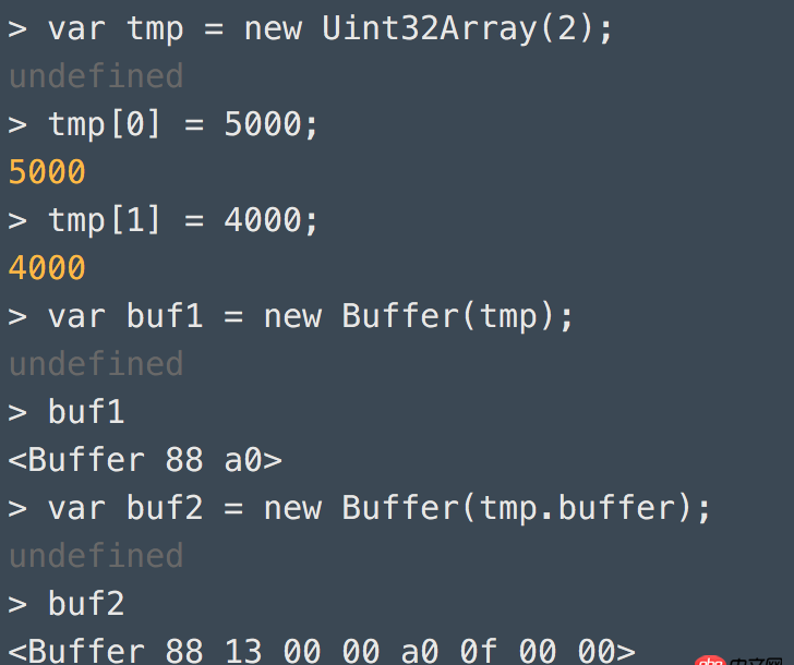 Node.js中由TypeArray初始化Buffer時候的疑問
