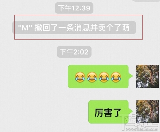 微信顯示撤回了消息并親你一下怎么玩 微信聊天怎么顯示撤回了一條消息并賣了個(gè)萌