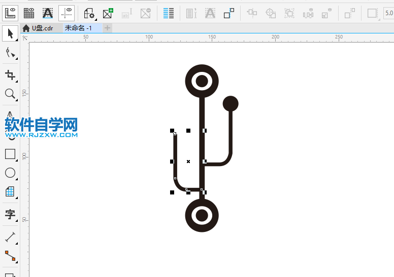 CorelDRAWX8怎么畫USB使用圖標