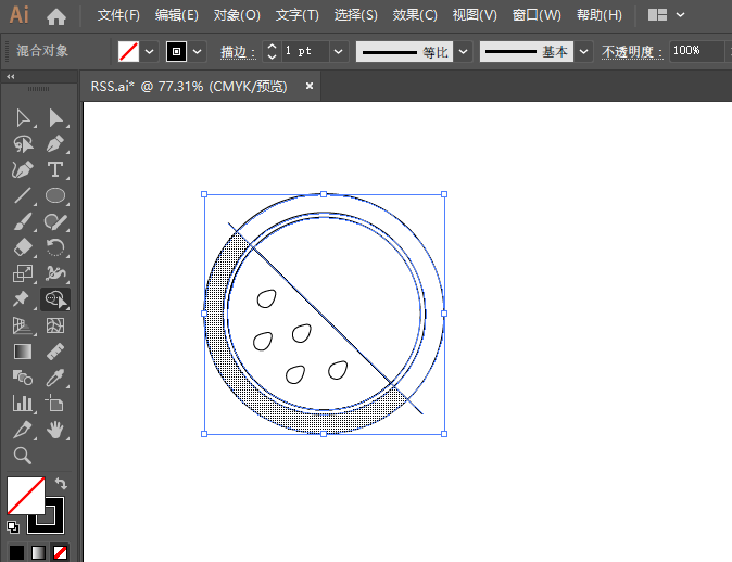 ai繪制西瓜圖標的方法