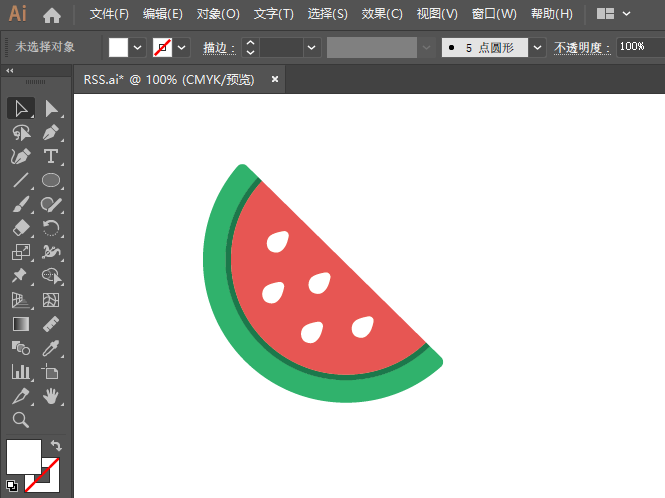 ai繪制西瓜圖標的方法