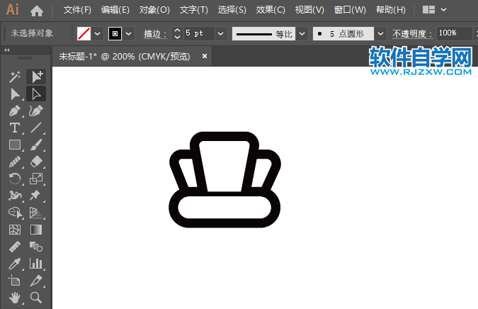 AI怎么繪制一個(gè)福袋的圖標(biāo)的方法