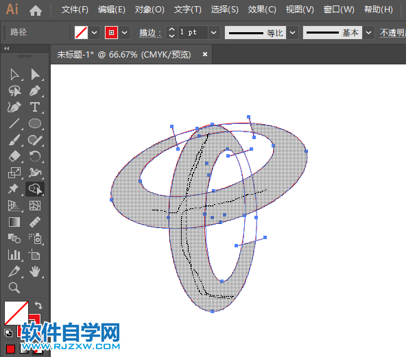電信LOGO怎么用AI畫