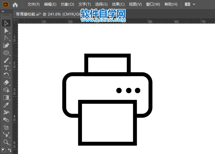 AI怎么畫打印機小圖標