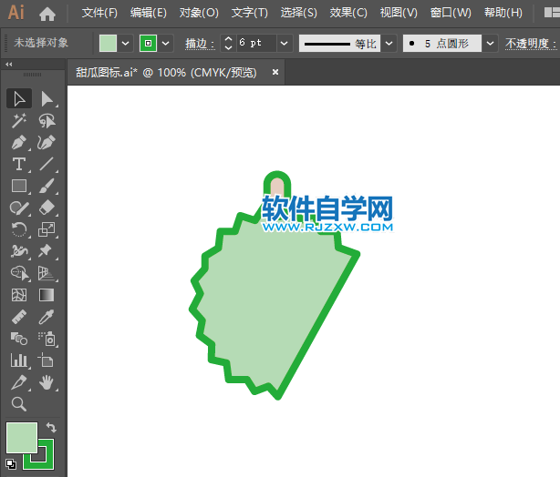 ai怎么畫榴蓮水果圖標