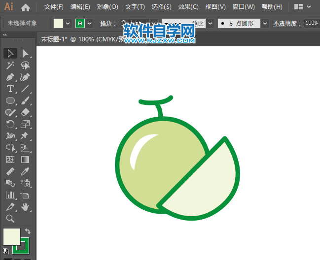 ai怎么制作甜瓜圖標