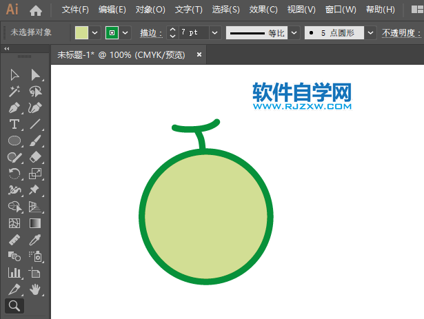 ai怎么制作甜瓜圖標
