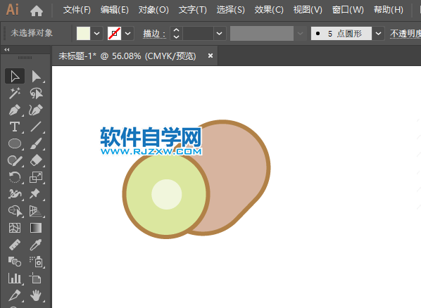 ai怎么畫獼猴桃水果圖標(biāo)