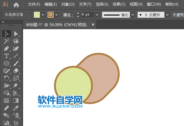 ai怎么畫獼猴桃水果圖標(biāo)