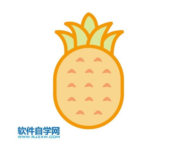 ai怎么畫菠蘿水果圖標