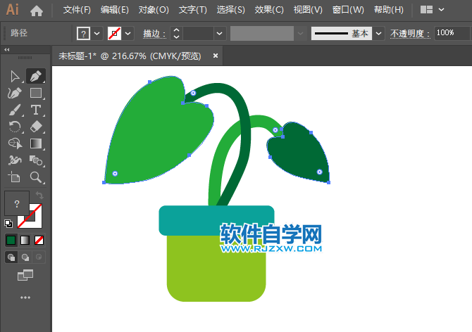 ai怎么畫(huà)盆栽圖標(biāo)