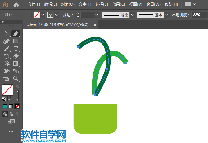 ai怎么畫(huà)盆栽圖標(biāo)