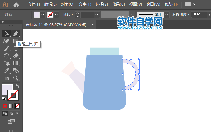 ai怎么畫灑水壺的簡易圖