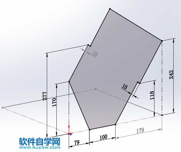 屋頂石塊用SolidWorks的畫法