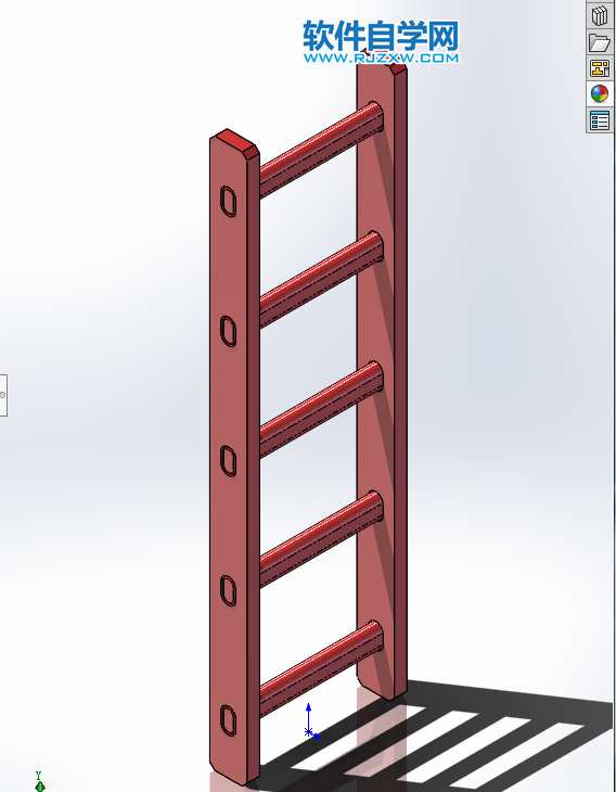 木塊沿梯子墜落動畫用SolidWorks制作