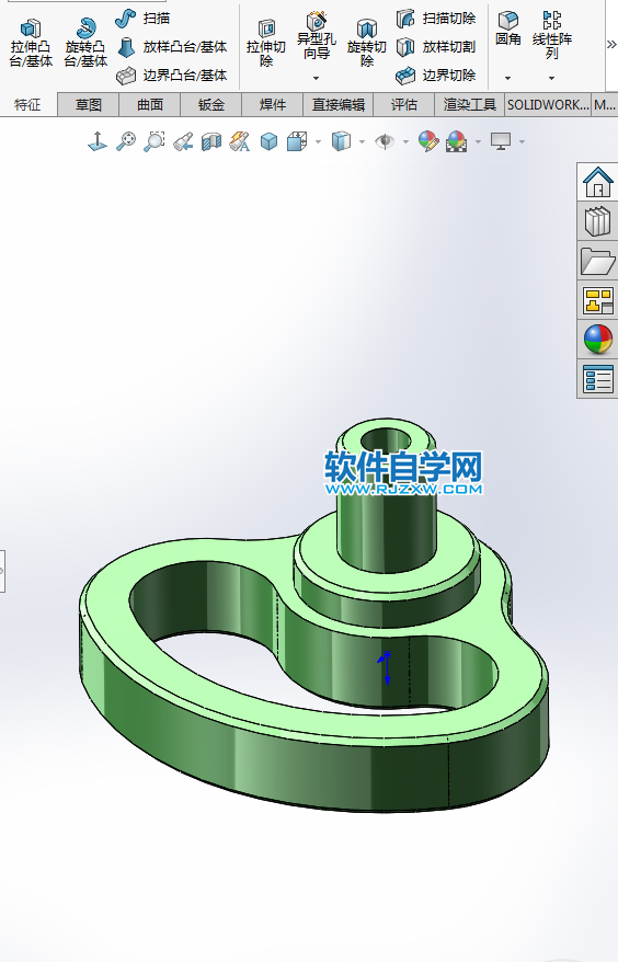 圓弧槽口凸輪機構用SolidWorks制作