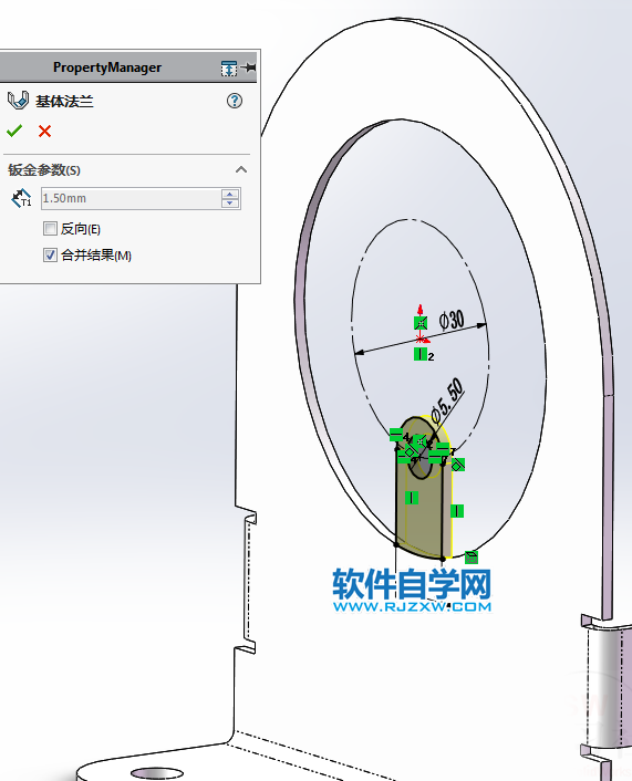 鈑金法蘭零件SolidWorks練習(xí)題畫法