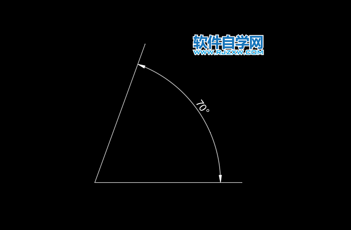 cad70度角怎么畫