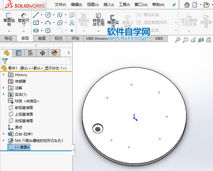 solidworks的孔怎么進行多點陣列