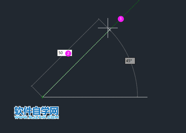 cad怎樣畫一個(gè)45度的角