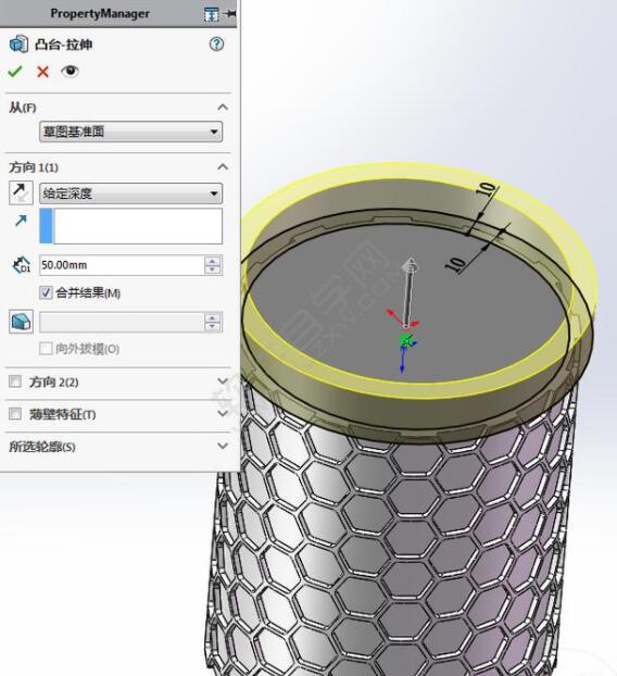 六邊形包裹的筆筒怎么用SolidWorks畫