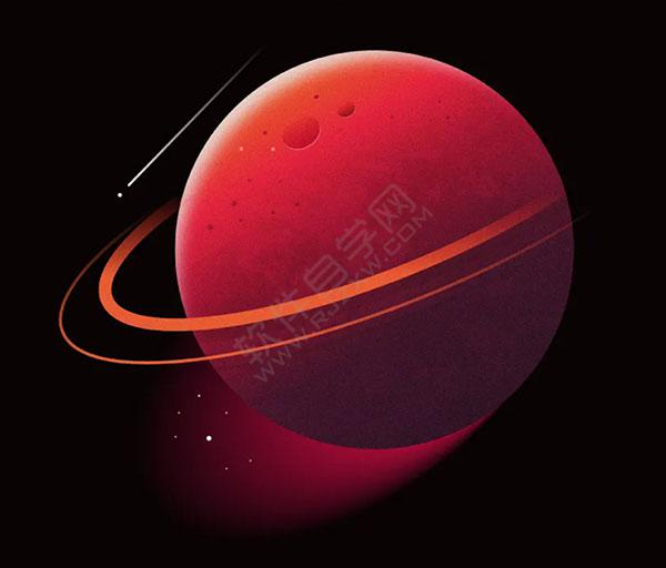 ai怎么畫一個紅色的星球