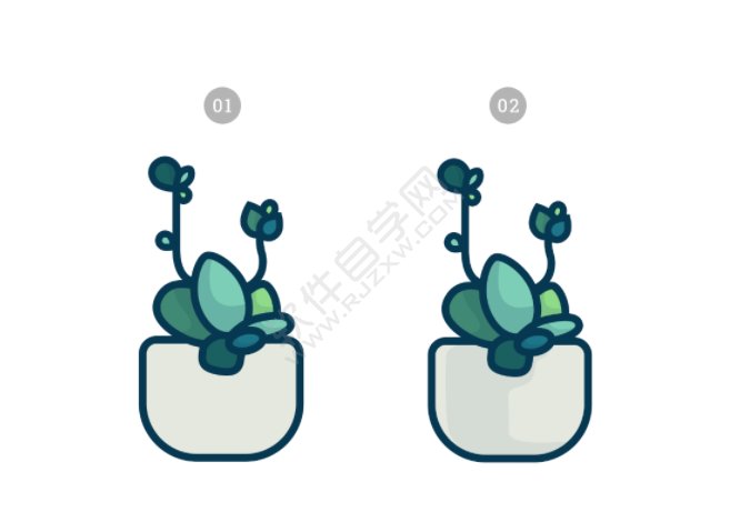 ai怎么畫多肉植物插畫