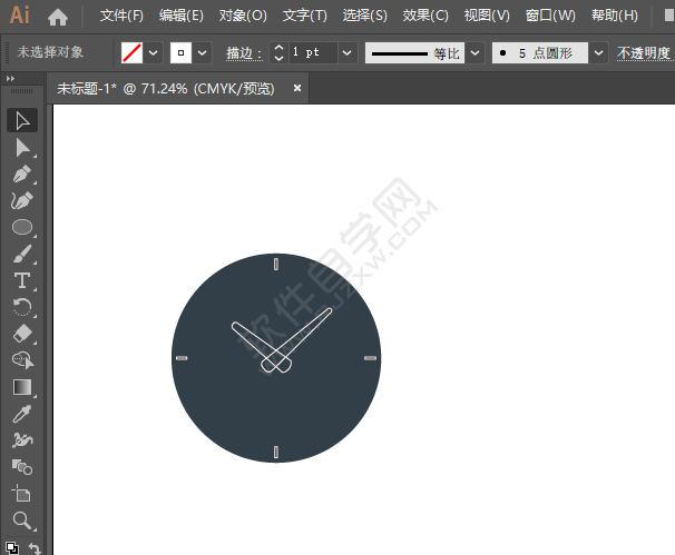 ai畫時鐘矢量圖標的方法