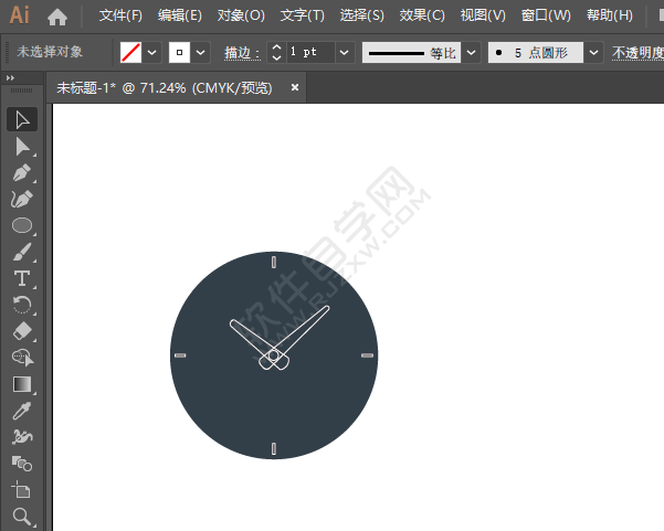 ai畫時鐘矢量圖標的方法