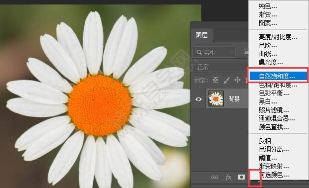 PS怎么增加自然飽和度圖層