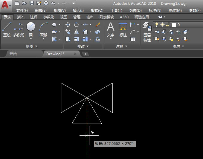 CAD三通閥圖例的畫法