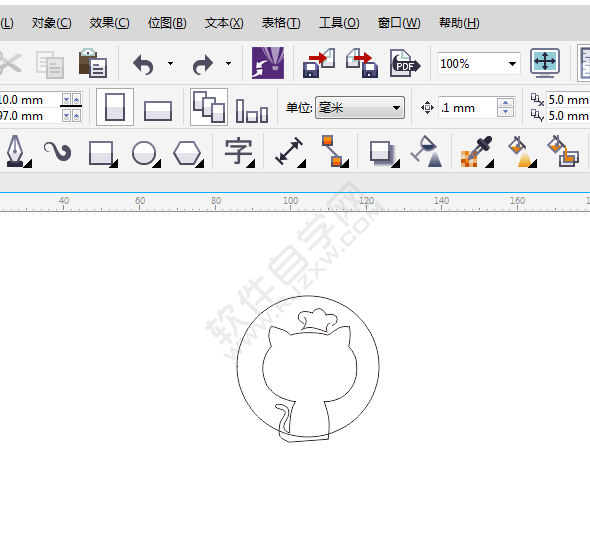 CDR怎么畫一只愛吃甜品的貓