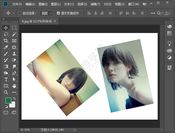 PS一個文檔有兩個圖片怎么分開