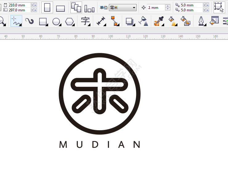 CDR設計一個木點logo