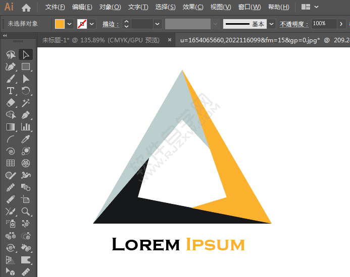 ai中怎么設計三角主題LOGO的方法