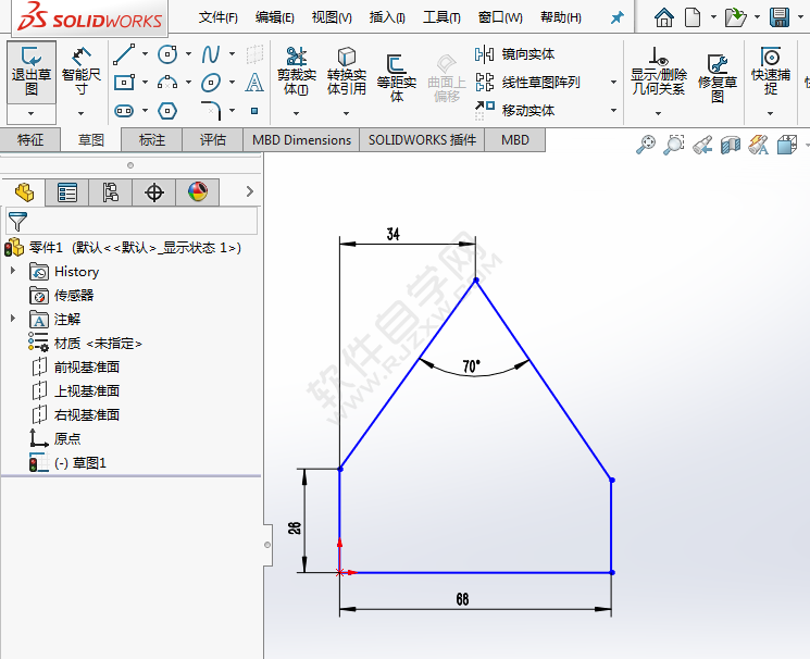 solidworks繪制相關約束的草圖方法
