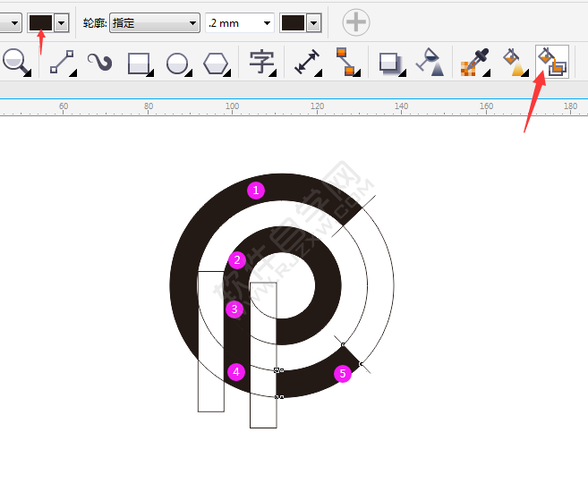 教你怎么用CDR設(shè)計(jì)用CP字母組成的LOGO