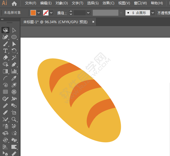 教你用AI畫(huà)毛毛蟲(chóng)面包卡通圖