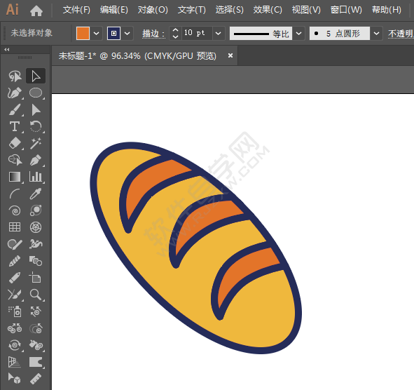 教你用AI畫(huà)毛毛蟲(chóng)面包卡通圖