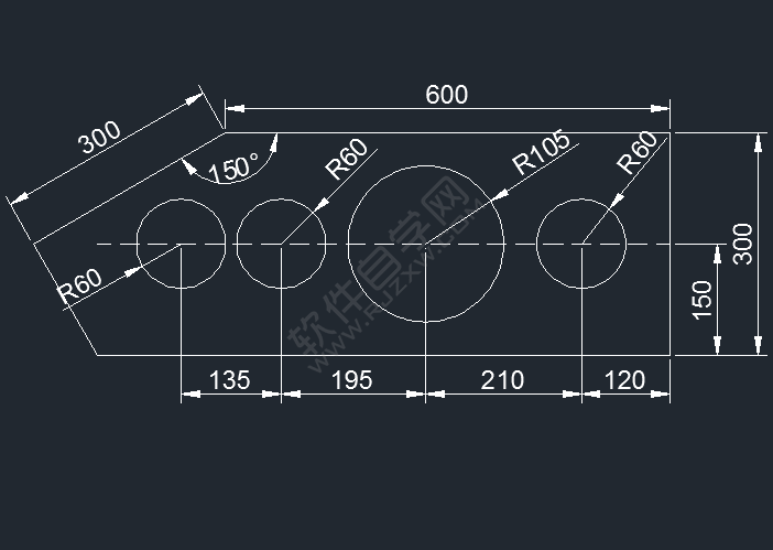 怎么用CAD直線與圓畫圖練習