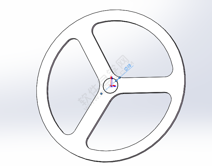 solidworks繪制三角輪子零件的方法